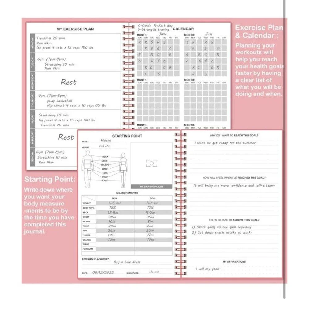 Meal Planner Weekly Meal Prep Nutrition Journal with Grocery List Weight Loss